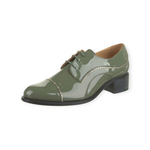 The Office of Angela Scott Ms. Neale Leather Oxfords In Sage Size EU 39.5 US 9.5